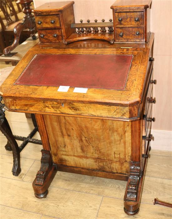 A Victorian walnut Davenport